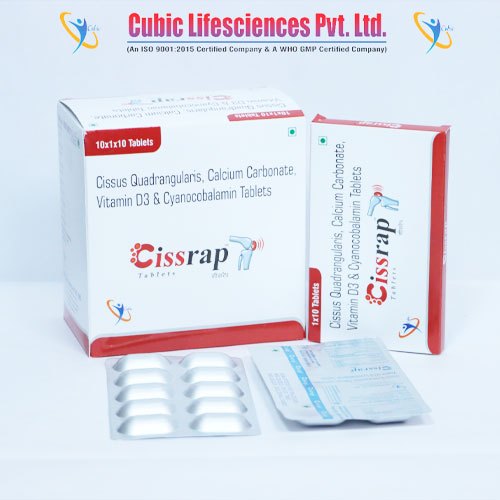 Cissus Quadrangularis, Calcium Citrate Malate, Vitamin D3 and Cyanocobalamin Tablets
