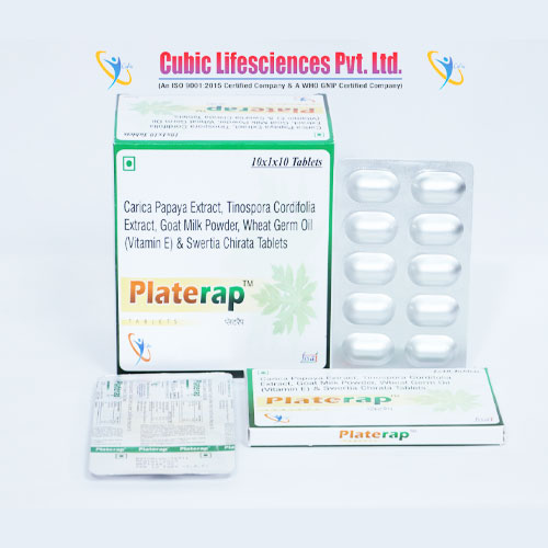 Carica Papaya Extract, Tinospora Cordifolia Extract, Goat Milk Powder, Wheat Germ Oil (Vitamin E) and Swertia Chirata Tablets